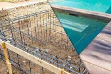 Excavation and construction of a swimming pool